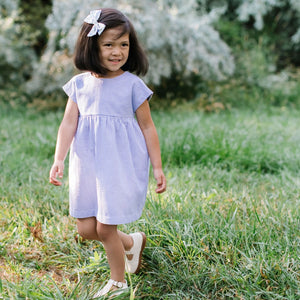 Picnic Dress in Azure Seersucker