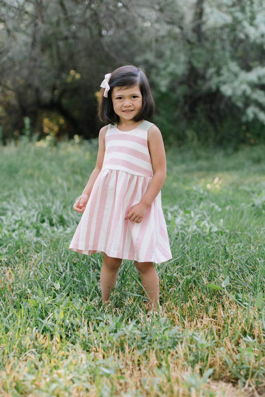 Sunday Dress in Rose Stripe