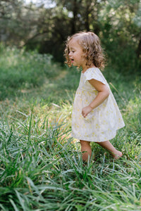 Empire Dress in Citron Blooms