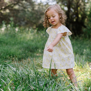 Empire Dress in Citron Blooms