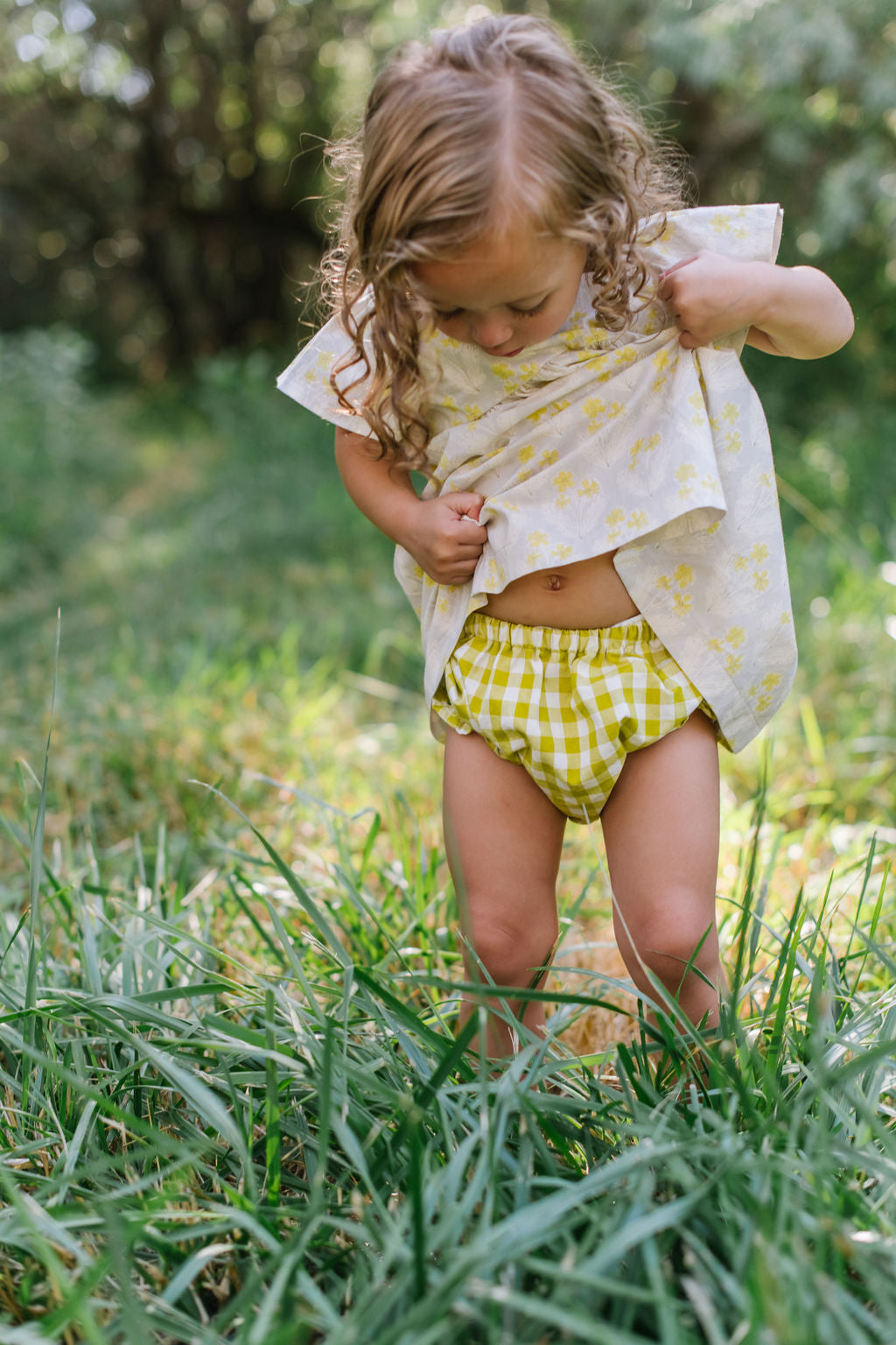 Flutter Bloomer in Citron Gingham