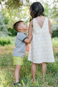 Weekend Dress in Citron Blooms