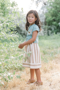 Midi Skirt in Fawn Stripe