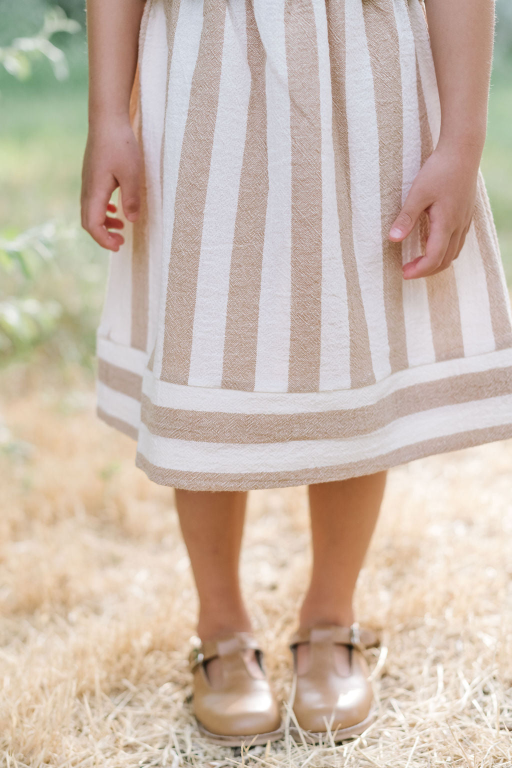 Midi Skirt in Fawn Stripe