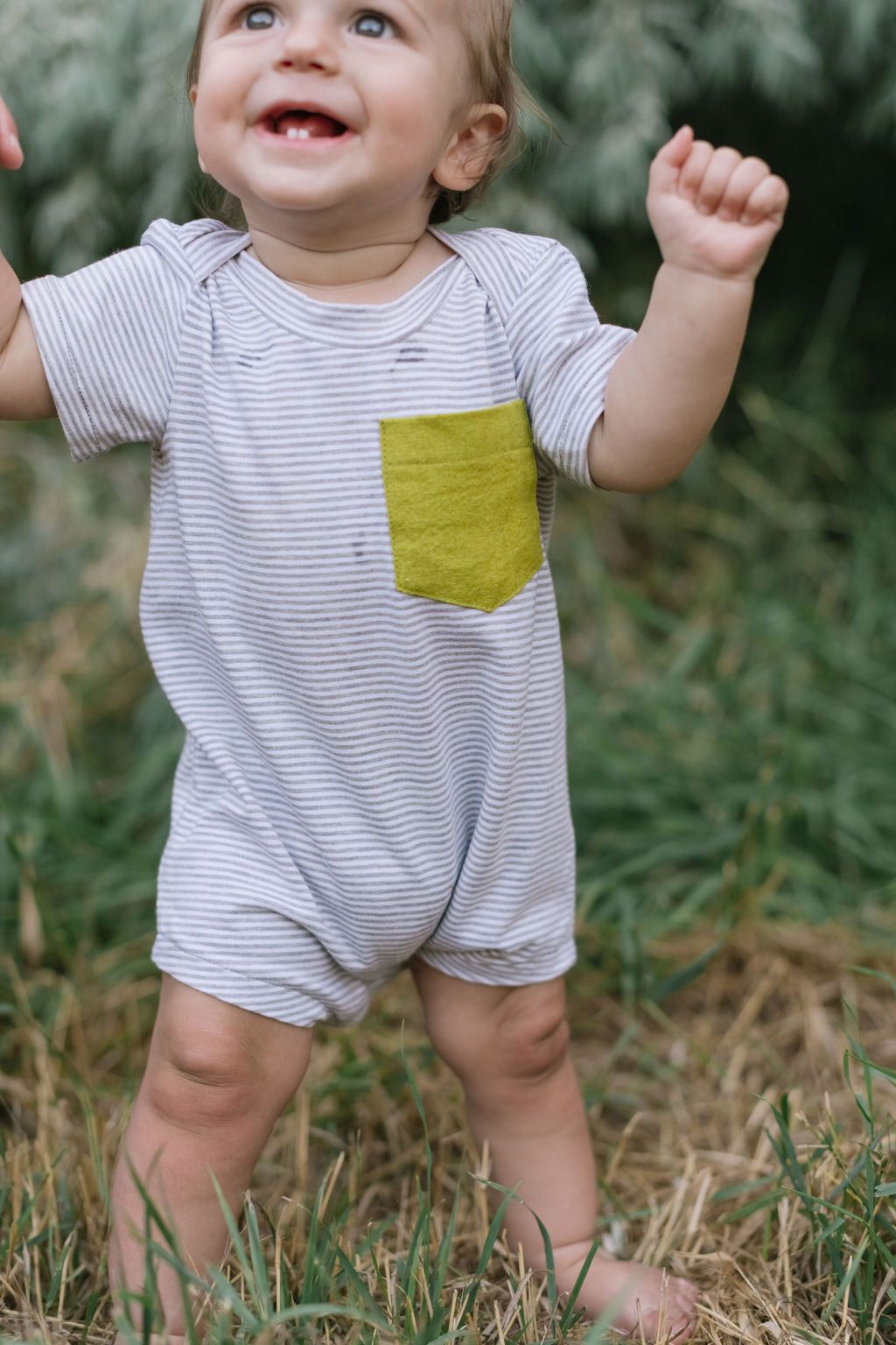 Bamboo Shortall in Stone Stripe