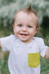 Bamboo Shortall in Stone Stripe