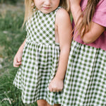 Load image into Gallery viewer, Pinafore Dress in Bush Gingham
