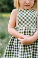 Load image into Gallery viewer, Pinafore Dress in Bush Gingham
