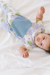 Zipper Romper in Hydrangea