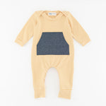 Load image into Gallery viewer, Bamboo Zipper Romper in Gold Stripe
